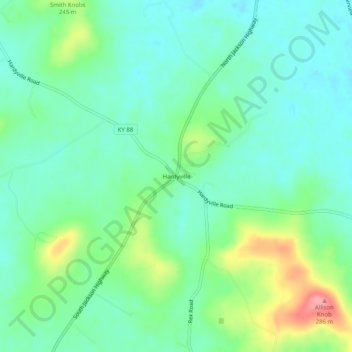 Hardyville topographic map, elevation, terrain