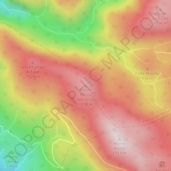 Monte Pozzo dell'Orno topographic map, elevation, terrain