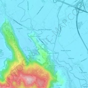 Bugano topographic map, elevation, terrain