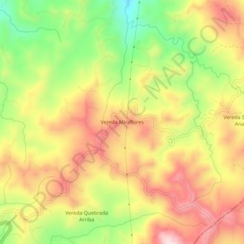 Vereda Miraflores topographic map, elevation, terrain