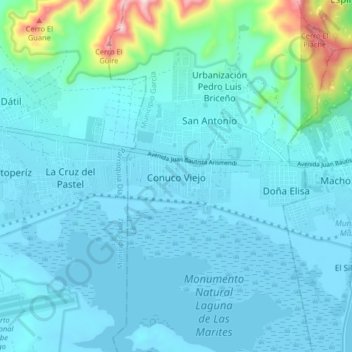 Conuco Viejo topographic map, elevation, terrain