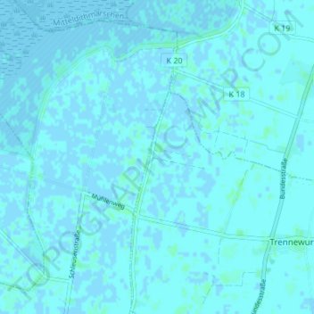 Trennewurtherneuendeich topographic map, elevation, terrain