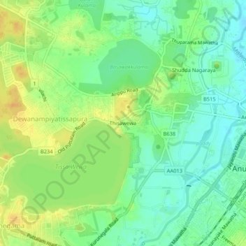 Thisawewa topographic map, elevation, terrain