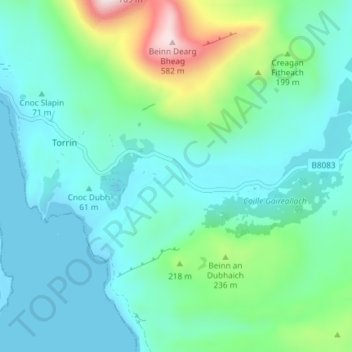 Kilbride topographic map, elevation, terrain