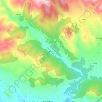 Artaj topographic map, elevation, terrain
