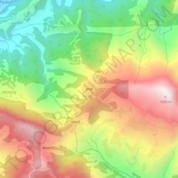 Charunge topographic map, elevation, terrain