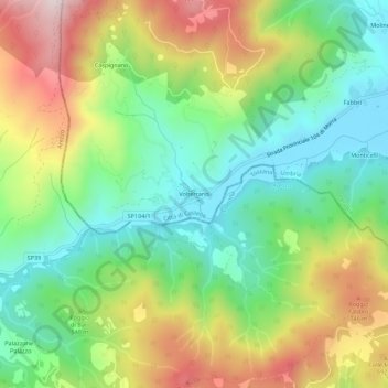 Volterrano topographic map, elevation, terrain