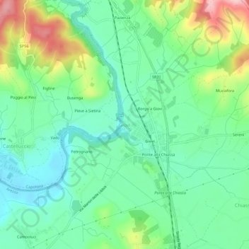 Giovi topographic map, elevation, terrain