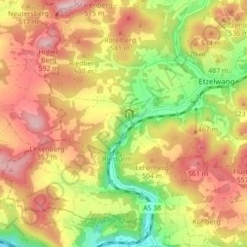 Lehenhammer topographic map, elevation, terrain