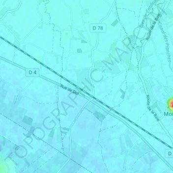 La Ville Marie topographic map, elevation, terrain