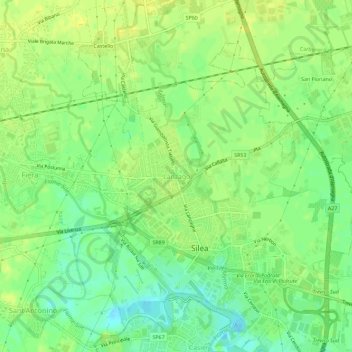 Lanzago topographic map, elevation, terrain