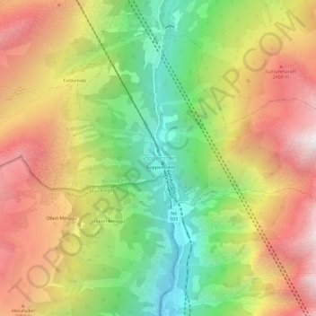 Goppenstein topographic map, elevation, terrain