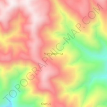 Minyeimemut topographic map, elevation, terrain