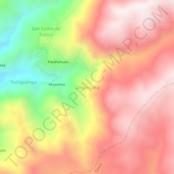 Lloquepata topographic map, elevation, terrain