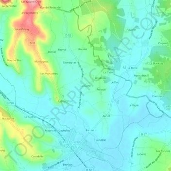 La Gane topographic map, elevation, terrain