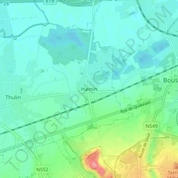 Hainin topographic map, elevation, terrain