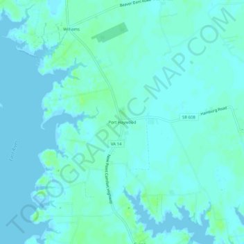 Port Haywood topographic map, elevation, terrain