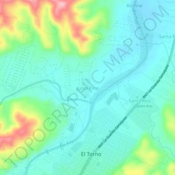 Junta Pirai topographic map, elevation, terrain