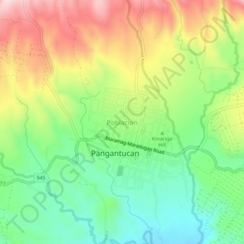 Poblacion topographic map, elevation, terrain