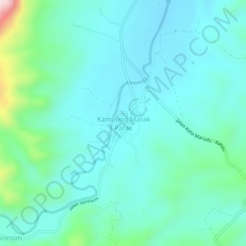Kampung Marak Parak topographic map, elevation, terrain
