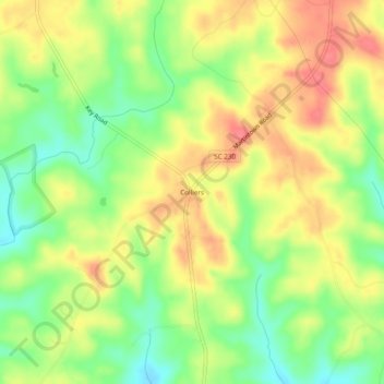 Colliers topographic map, elevation, terrain