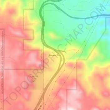 Boulder Park topographic map, elevation, terrain