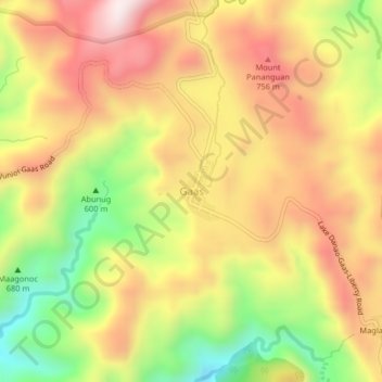 Gaas topographic map, elevation, terrain