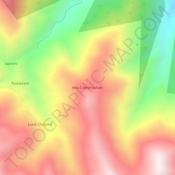 Alto Camonashari topographic map, elevation, terrain