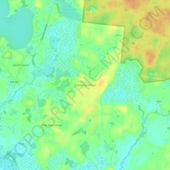 Cranberry Village topographic map, elevation, terrain