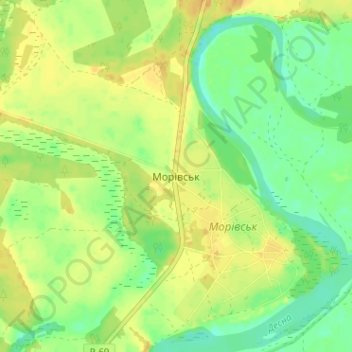 Morivsk topographic map, elevation, terrain