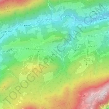 Bänken topographic map, elevation, terrain