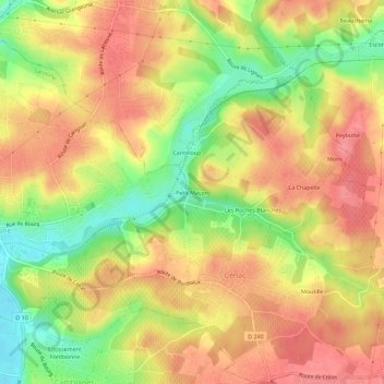 Petit Maçon topographic map, elevation, terrain