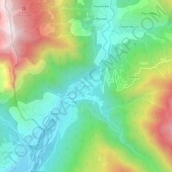 Colmars topographic map, elevation, terrain