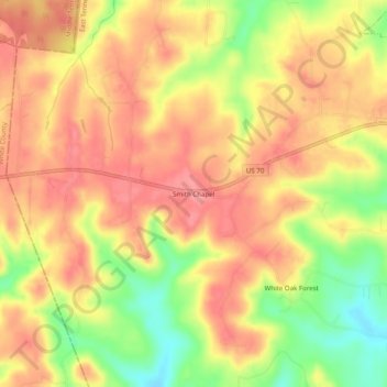 Smith Chapel topographic map, elevation, terrain