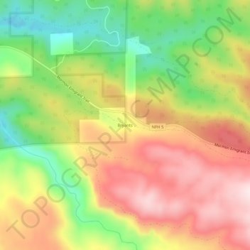 Bryants topographic map, elevation, terrain