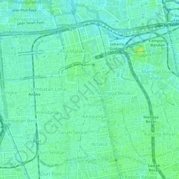 Glodok topographic map, elevation, terrain