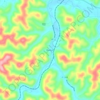 Bluehole topographic map, elevation, terrain