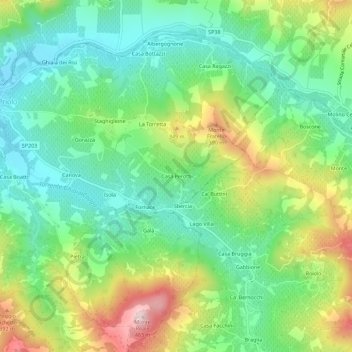 Casa Perotti topographic map, elevation, terrain