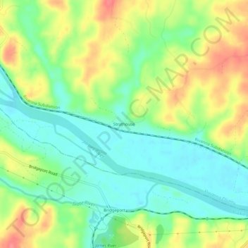 Strathouse topographic map, elevation, terrain