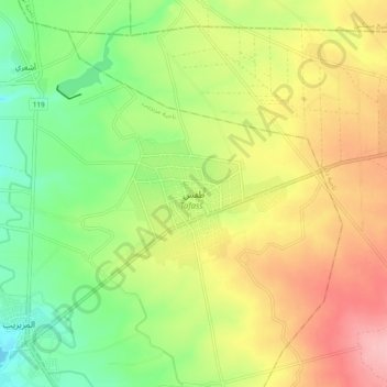 Tafas topographic map, elevation, terrain