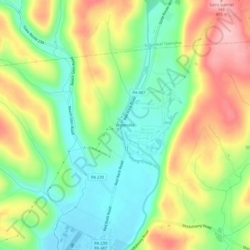 Waterville topographic map, elevation, terrain