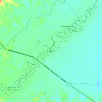 El Alto topographic map, elevation, terrain