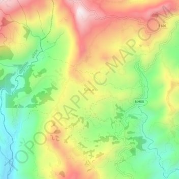 Kihun topographic map, elevation, terrain