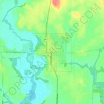 Carlton topographic map, elevation, terrain