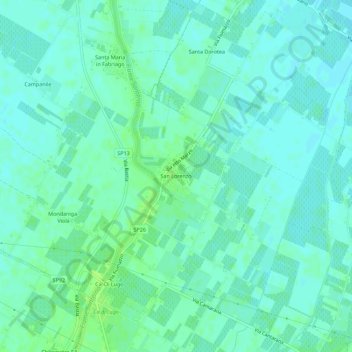 San Lorenzo topographic map, elevation, terrain