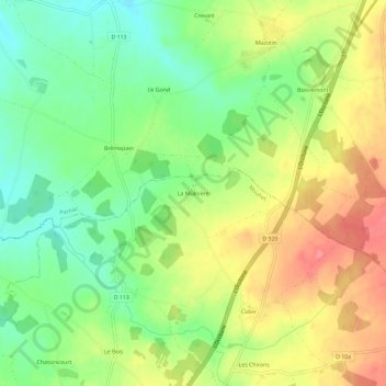 La Mulnière topographic map, elevation, terrain