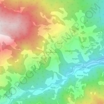 Centenaro Castello topographic map, elevation, terrain