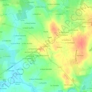 Le Ballon topographic map, elevation, terrain