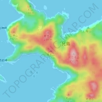 Mt. Omaru topographic map, elevation, terrain
