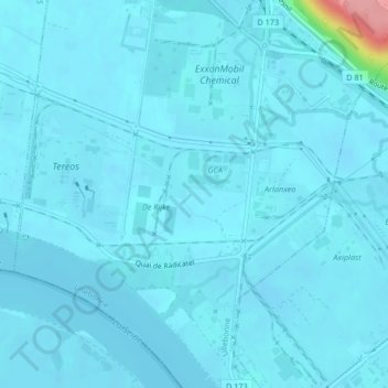 Les Herbages topographic map, elevation, terrain